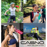 Бутылка для воды Casno 400 мл MX-5028 More Love Фіолетова з соломинкою (MX-5028_Violet) g