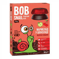 Мармелад Bob Snail Яблуко Вишня у чорному шоколаді 54 г (4820219340928) p