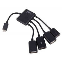 Концентратор Lapara LA-MicroUSB-OTG-HUB black g