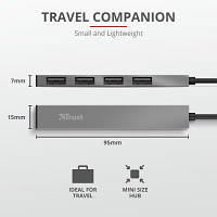 Концентратор Trust Halyx Aluminium 4-Port Mini USB Hub (23786_TRUST) g