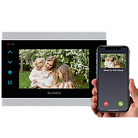 AHD Wi-Fi видеодомофон Slinex SL-07N Cloud (silver/black), 7 сенсорный IPS экран, запись по движению, слот