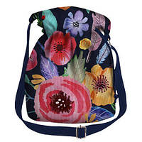 Женская сумка мешок Torba Яркие разноцветные цветы