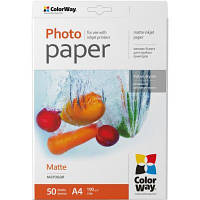 Фотопапір ColorWay A4 190г Matte 50ст. (PM190050A4) p