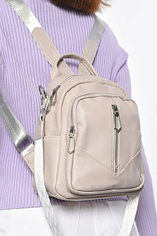 Жіночий рюкзак з екошкіри світло-сірого кольору 179288S