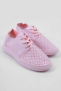 Мокасини жіночі рожевого кольору на шнурівці уп.8 од. 177114P
