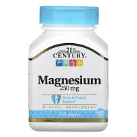 Мінерали 21st Century Магній, 250 мг, Magnesium, 110 таблеток (CEN-22713) g