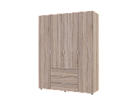 Распашной шкаф для одежды Гелар Doros Дуб сонома 4 ДСП 155х49,5х203,4 (80397560) TH, код: 8037424