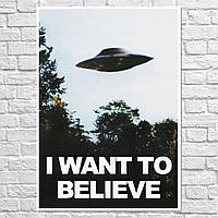 Плакат "Секретные материалы, X-Files, I want to believe", 42×30см