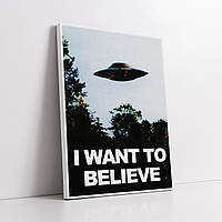 Картина на холсте "Секретные материалы, X-Files, I want to believe", 42×30см