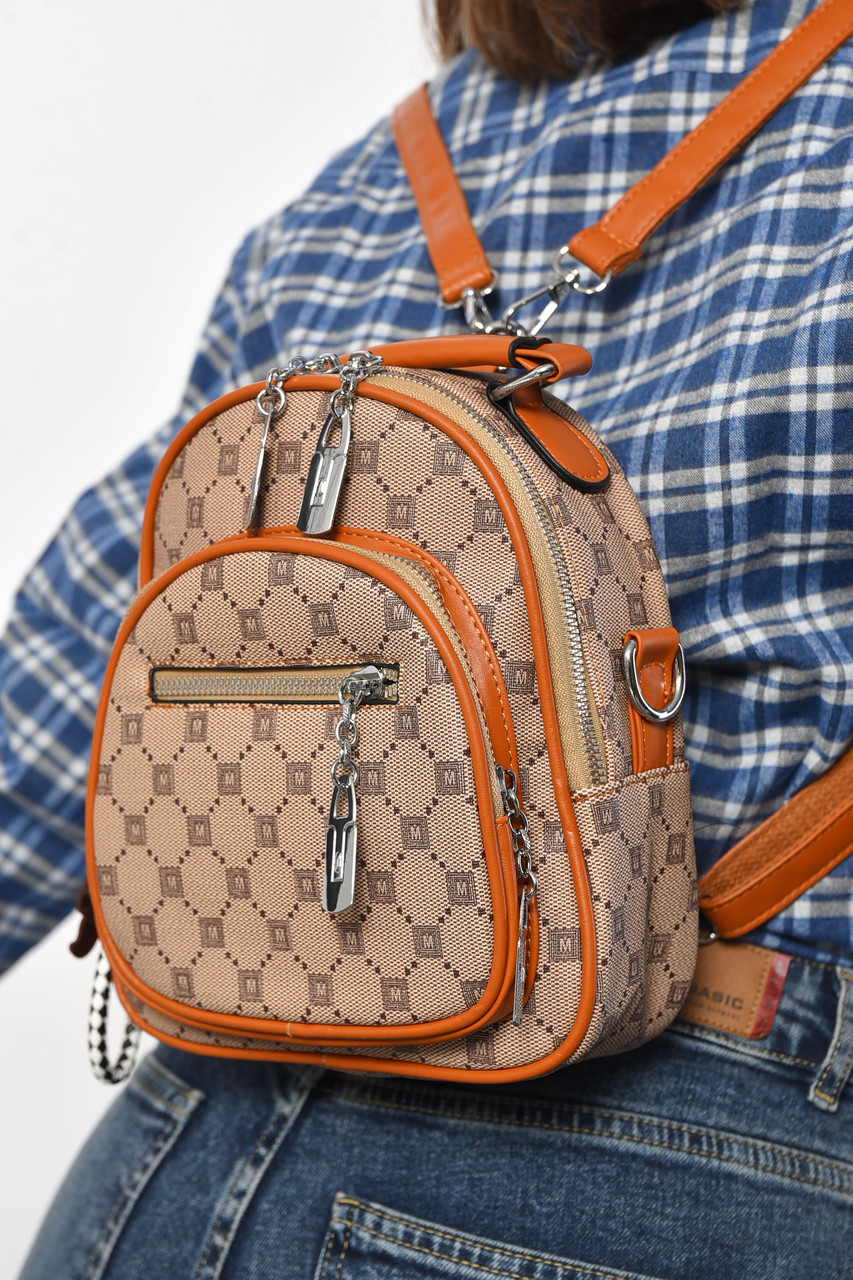 Жіночий рюкзак з екошкіри коричневого кольору 179280P, фото 1