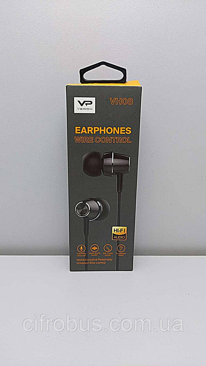 Навушники Bluetooth-гарнітура Б/У Veron (VH08) Earphones Black