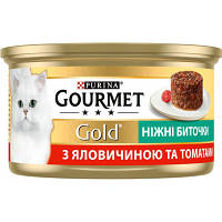 Влажный корм для кошек Purina Gourmet Gold. Нежные биточки с говядиной и томатами 85 г (7613035442474) g