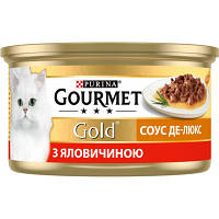 Влажный корм для кошек Purina Gourmet Gold. Соус Де-Люкс с говядиной 85 г (7613036705134) g