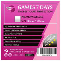 Протектор для карт Games7Days 70 х 70 мм, Square Small, 50 шт (PREMIUM) (GSD-027070) g