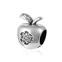 Серебряная бусина-шарм с фианитами "Райское яблочко"