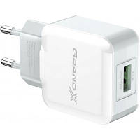 Зарядное устройство Grand-X USB 5V 2,1A White + cable USB -> Lightning, Cu (CH03LTW) g