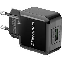 Зарядное устройство Grand-X 1*USB, 2,1A, Black, + cable USB -> Lightning, Cu, 2.1А, 1m (CH03LTB) g