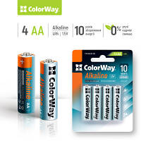 Батарейка ColorWay AA LR6 Alkaline Power (щелочные) *4 blister (CW-BALR06-4BL) g