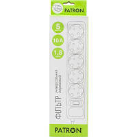 Сетевой фильтр питания Patron 1.8m (SP-1052W), 5 розеток White (EXT-PN-SP-1052W) g