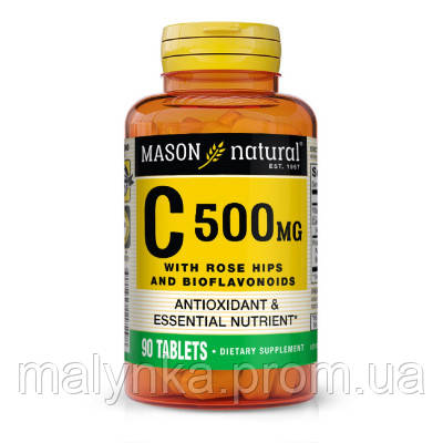 Вітамін Mason Natural Вітамін C 500 мг з Шипшиною та Біофлавоноїдами, Vitamin C W (MAV11729) g