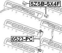 Втулка стабилизатора переднего Suzuki SX 4 06-, FEBEST (SZSBSX4F)