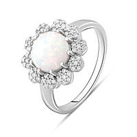 Серебряное кольцо SilverBreeze с опалом 0.925ct (2084426) 17.5 Белый LW, код: 6842603