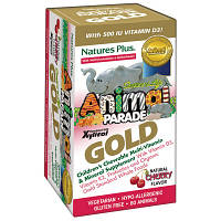 Мультивитамин Natures Plus Мультивитамины для Детей, Вкус Вишни, Animal Parade Gold, 6 NAP-29931 d