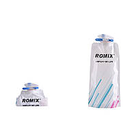 Спортивная бутылка ROMIX 0.7 л с карабином Белая EJ, код: 181792