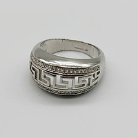 Серебряное кольцо в стиле "Versace" с фианитами, Размер 17,0, Вес: 5.2 г