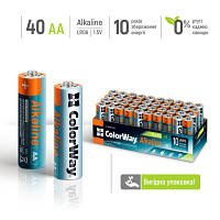 Батарейка ColorWay AA LR6 Alkaline Power (щелочные) * 40 colour box (CW-BALR06-40CB) g