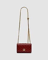 Chanel Wallet On Chain Burgundy Calfskin Aged Gold Hardware женские сумочки и клатчи высокое качество