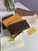 Louis Vuitton Zippy Vertical Wallet Brown Canvas 20 х 10 х 3 см женские сумочки и клатчи высокое качество