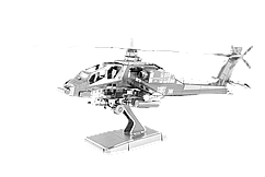 Металевий 3D конструктор "Ударний вертоліт AH-64 Apache"