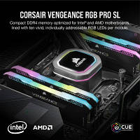 Модуль памяти для компьютера DDR4 32GB (2x16GB) 3600 MHz Vengeance RGB PRO SL Black Corsair