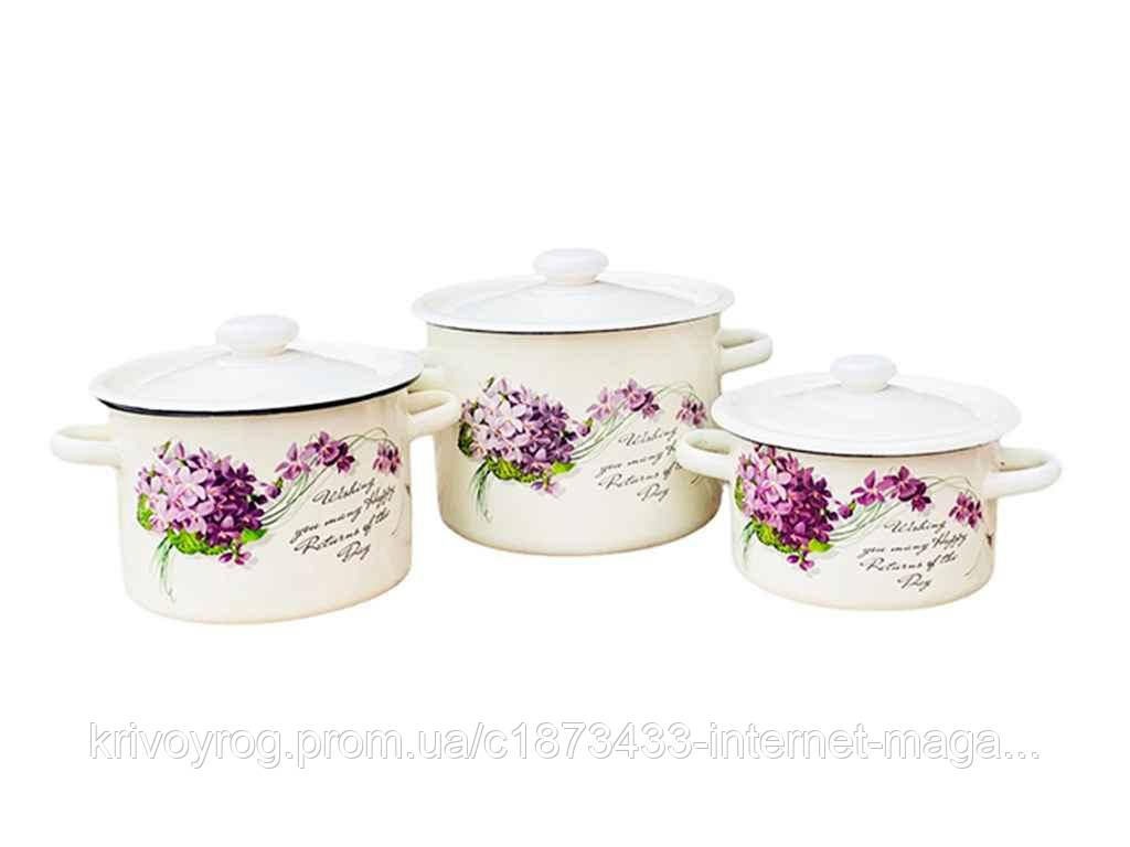 Набір посуду 3 предм. I262 Віола (молочна) ТМ IDILIA, фото 1