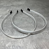 Обідок для волосся (металевий), ширина 1,2 см. колір-білий, арт 08885, 1 шт, Білий, фото 3