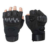 Перчатки тактические с усиленным протектором и открытыми пальцами, Черный, XL / Беспалые перчатки