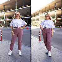 Жіночі стильні легкі та тонкі брюки Тканина: льон жатка  Розміри: 48-50,52-54,56-58