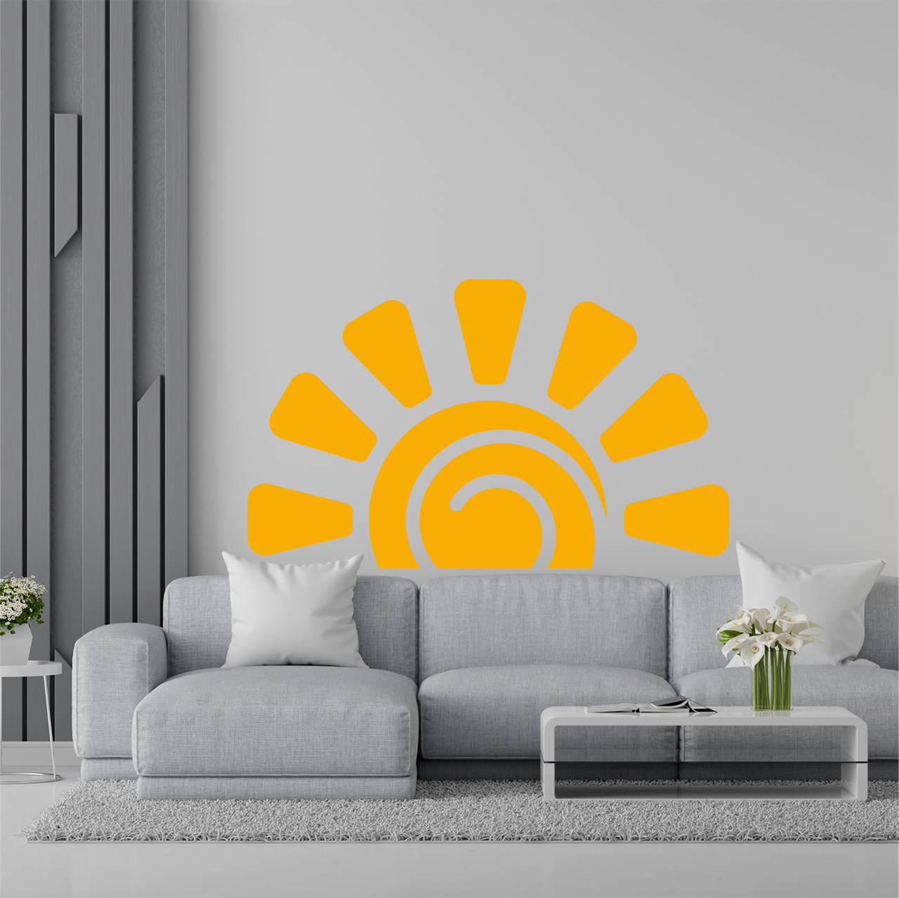 Вінілова інтер'єрна наклейка декор на стіну (шпалери) в дитячу кімнату "Сонце з променями Sun" з Оракала