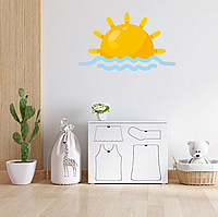 Виниловая интерьерная наклейка декор на стену (обои ) в детскую комнату  "Солнце с лучами Sun" из Оракала