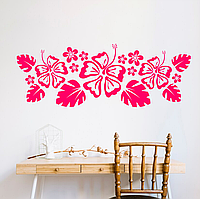 Виниловая интерьерная самоклеющаяся наклейка декор на стену (обои, краску) "Цветы" (любой цвет пленки) оракал