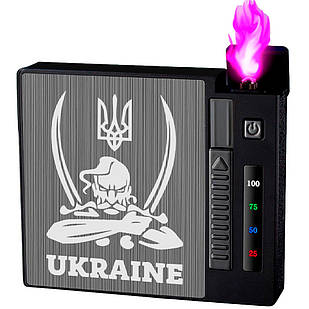 USB Запальничка Козак Ukraine з футляром у подарунковому пакованні US-664U3