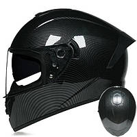 Шлем интеграл LVS Carbon Clear с встроенными очками Размер M (57-58см)