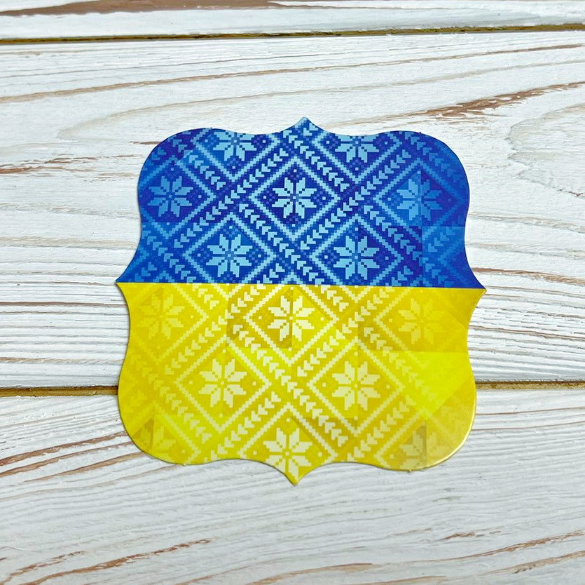 *100шт* / Фігурна листівка / 80х80мм / Візерунок / укр, фото 1