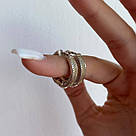 Срібні сережки-конго жіночі круглі з фіанітами "Біллі" (ф. 2,3 см) -925 проби, фото 4