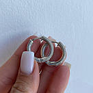 Срібні сережки-конго жіночі круглі з фіанітами "Біллі" (ф. 2,3 см) -925 проби, фото 3