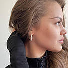 Срібні сережки-конго жіночі круглі з фіанітами "Біллі" (ф. 2,3 см) -925 проби, фото 6