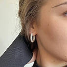 Срібні сережки-конго жіночі круглі з фіанітами "Біллі" (ф. 2,3 см) -925 проби, фото 7