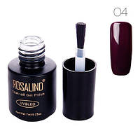 Гель-лак для нігтів манікюру 7мл Rosalind, шеллак, 04 темно-фіолетовий n
