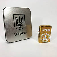 RIO Дуговая электроимпульсная USB Юсб зажигалка Украина металлическая коробка HL-447. Цвет: золотой